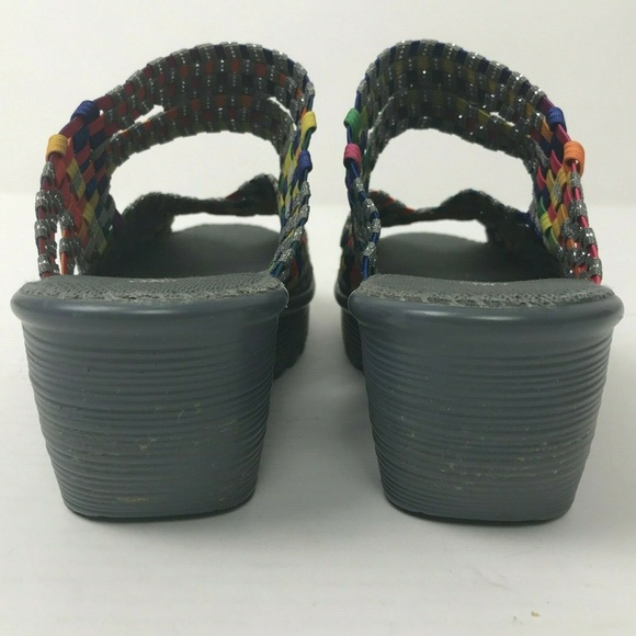 Bernie Mev Fame Metallic Woven Wedge Sandals Sz 10 - Picture 4 of 6